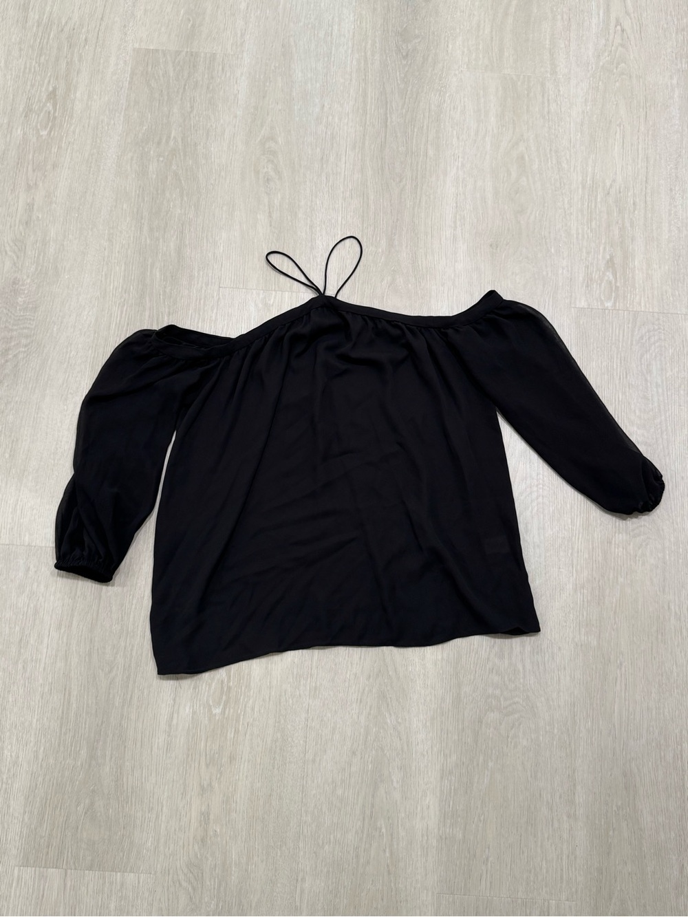 1. State Black Off-Shoulder Tie-Strap Blouse